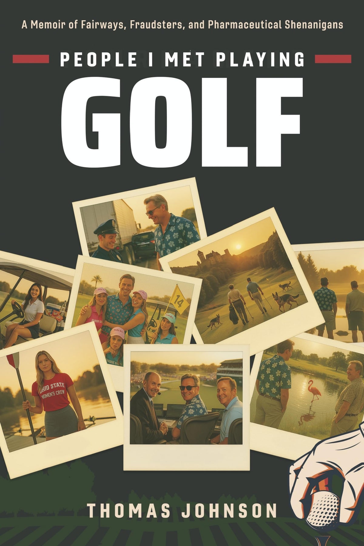 Bookbaby People I Met Playing Golf cover art, vibrant and inviting, a great gift for golf fans.