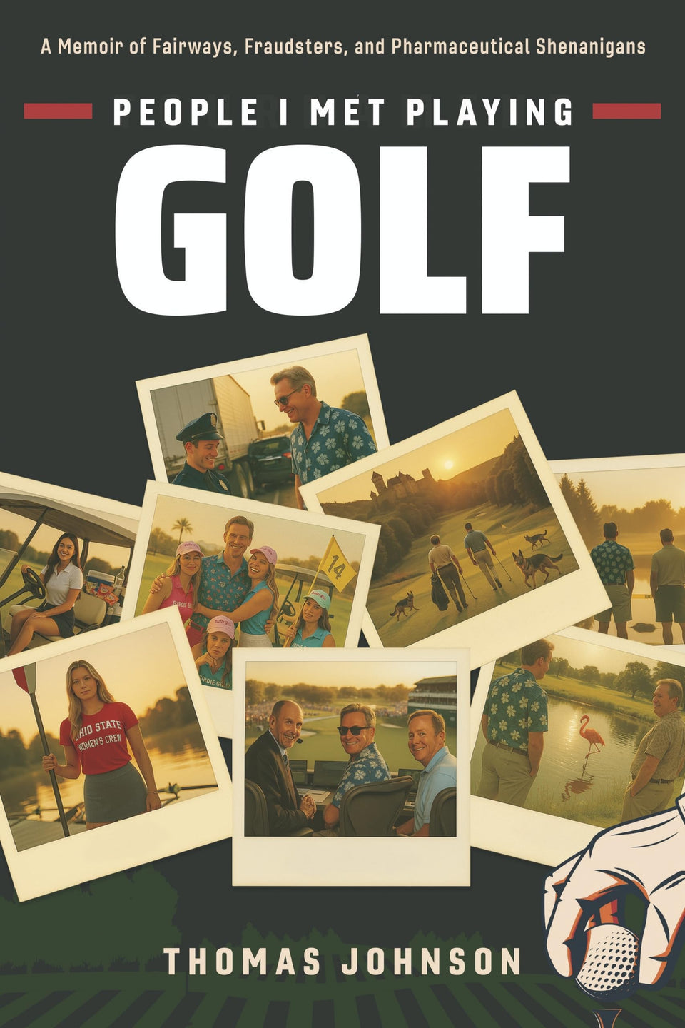 Bookbaby People I Met Playing Golf cover art, vibrant and inviting, a great gift for golf fans.