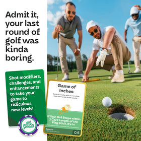 Booster Golf 100 playable cards shown highlighting variety and replayability on the course.