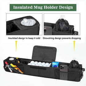 BORDAN golf cart tray with drawstring cups prevents spills on bumpy rides.