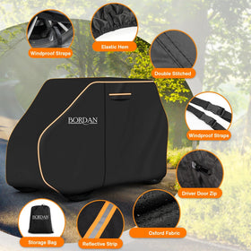 BORDAN rear zipper access to reach storage without removing the cover.