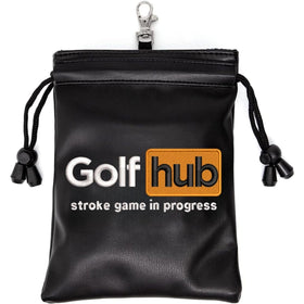 Botogift Funny Golf Valuables Pouch front view with secure drawstring closure for valuables