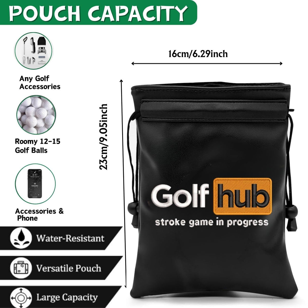 Botogift Golf Valuables Pouch tees and markers storage with accessible pockets