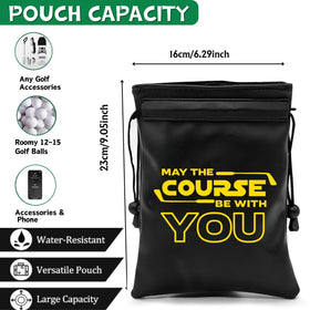 Botogift May the Course Be With You branding tag on the pouch
