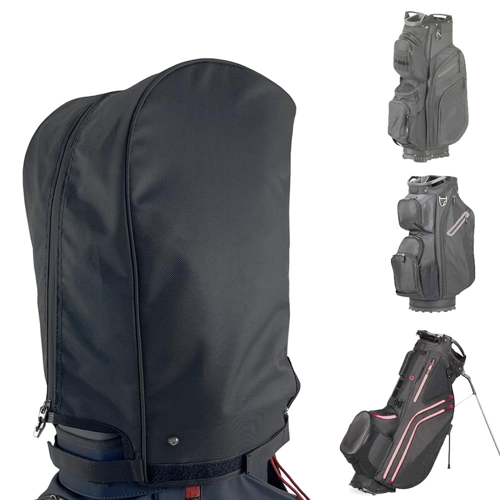 BOYEA & SKULLEAP golf bag cover waterproof protects clubs from rain and dust.