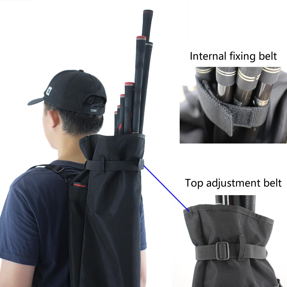 BOYEA & SKULLEAP open-design bag holds 8–10 clubs for versatile play.