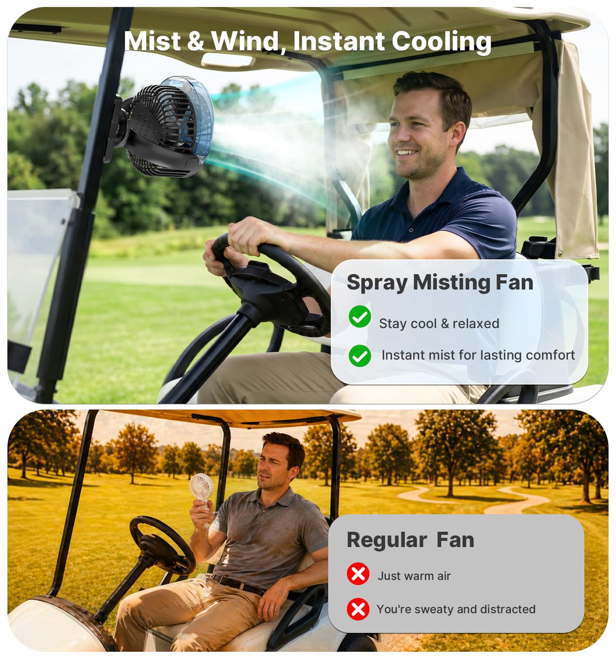 BOYISEN misting mode delivers refreshing airflow during outdoor activities.