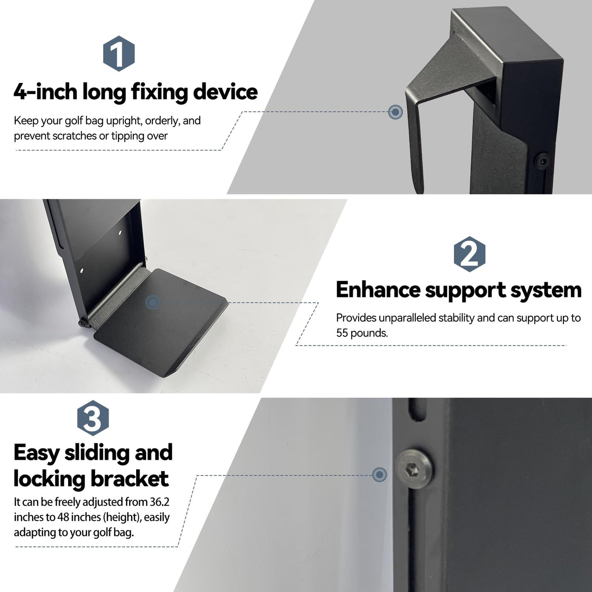 Bpbdzz Wall mount design with fixed 5.9 inch width for stable storage.