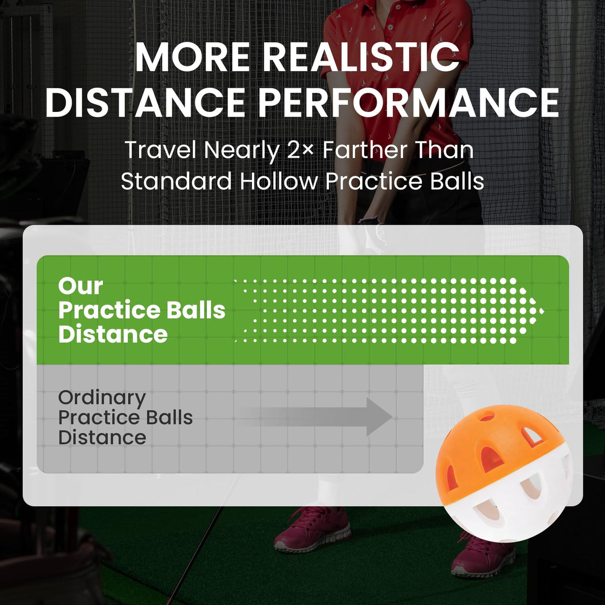 BRAMASOLE Weighted Practice Golf Balls – 50 Pack with Bucket for Indoor & Outdoor Training (Orange)