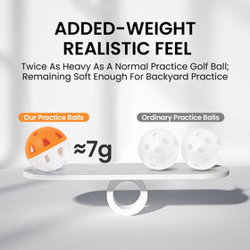 BRAMASOLE Weighted Practice Golf Balls – 50 Pack with Bucket for Indoor & Outdoor Training (Orange)