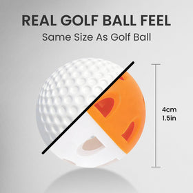 BRAMASOLE Weighted Practice Golf Balls – 50 Pack with Bucket for Indoor & Outdoor Training (Orange)