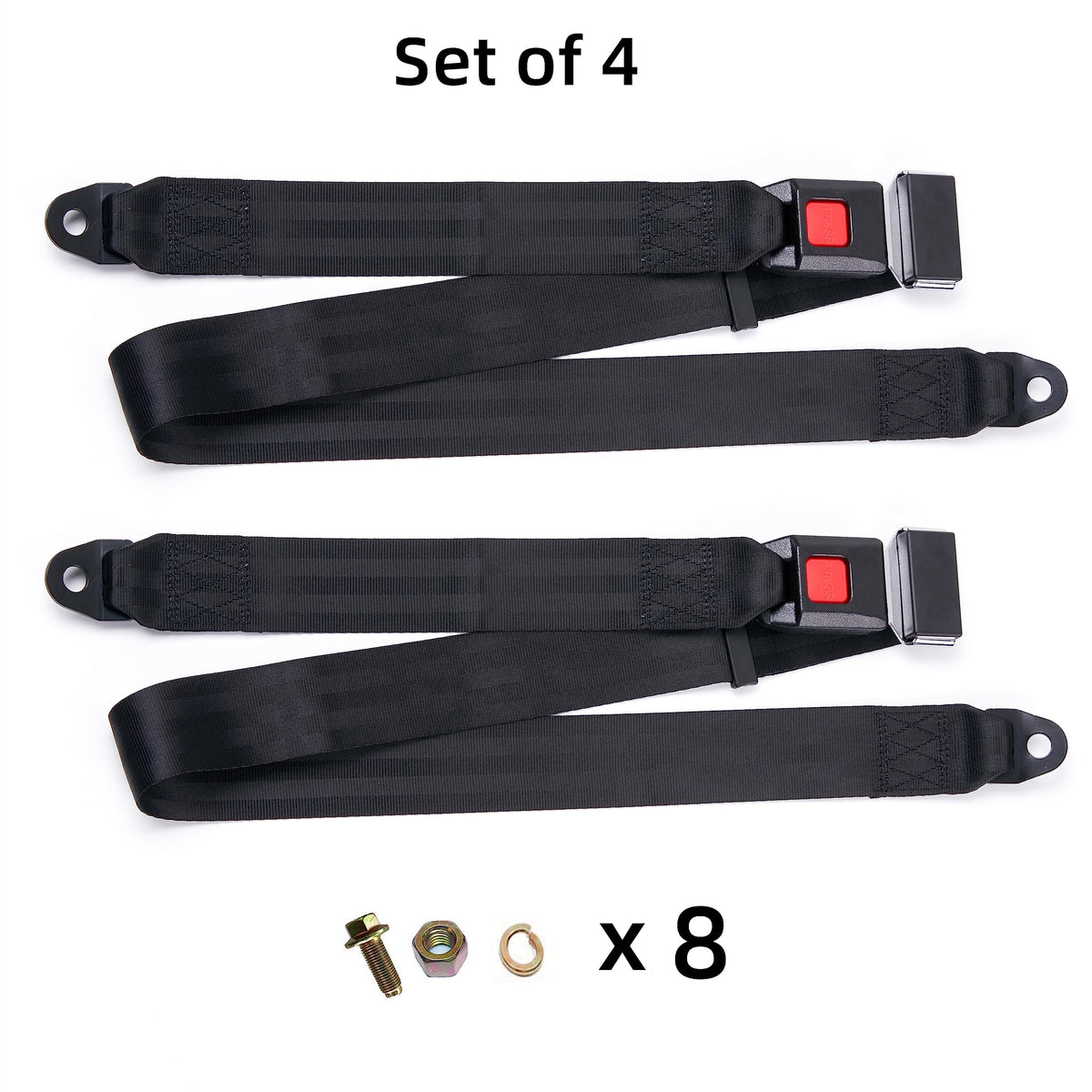 Bravokit seat belt length 54-inch adjustable to fit various carts.