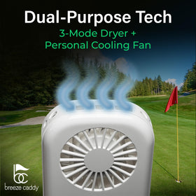 Breeze Caddy compact design on golf cart emphasizes on-course ease
