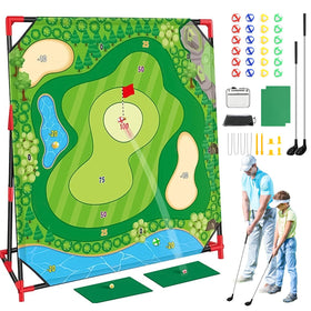 Brezzolife golf chipping stand shown in upright setup for easy practice
