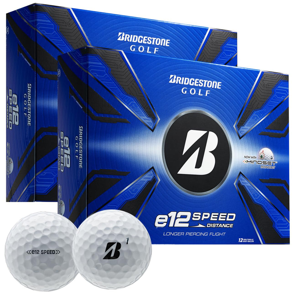 Bridgestone e12 Speed Double Dozen pack shot shows the 12-ball set for consistent distance on every round.