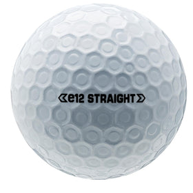 Bridgestone e12 Straight White ball side view showing compact profile for control