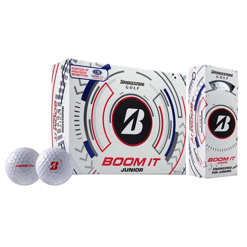 Bridgestone Boom It Jr ball front view highlighting junior-friendly design for easy handling