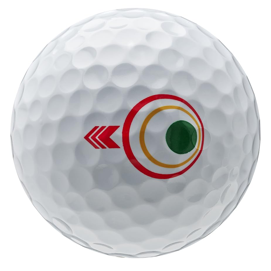 Bridgestone Golf e12 HiLaunch ball closeup showing soft core feel for higher launch
