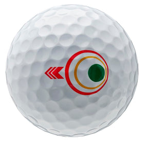 Bridgestone Golf e12 HiLaunch ball closeup showing soft core feel for higher launch