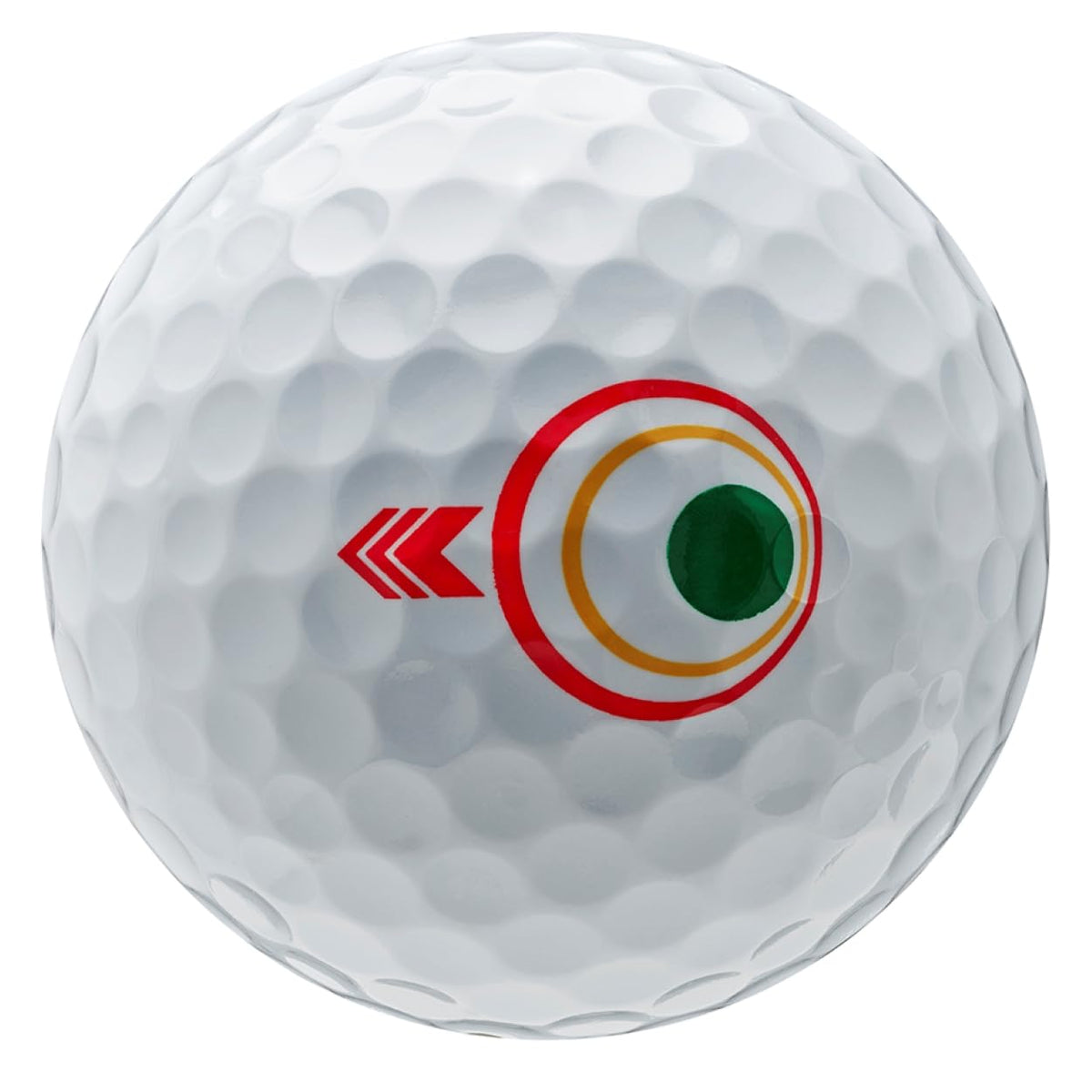 Bridgestone Golf e12 HiLaunch White ball flight image suggests optimized trajectory and distance.