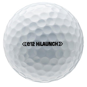 Bridgestone Golf e12 HiLaunch White core detail highlights low compression for longer carry.