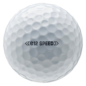 Packaging of Bridgestone e12 Speed White highlighting Optimal Flight System for better trajectory.