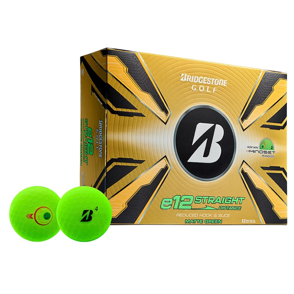 Bridgestone Golf e12 Straight Matte Green packaging highlights premium presentation.