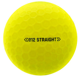 Bridgestone Golf e12 Straight Matte Yellow ball close-up showing bright finish and design