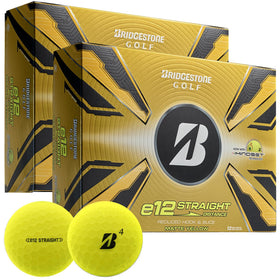 Bridgestone Golf e12 Straight Matte Yellow double-dozen pack ready for travel and practice