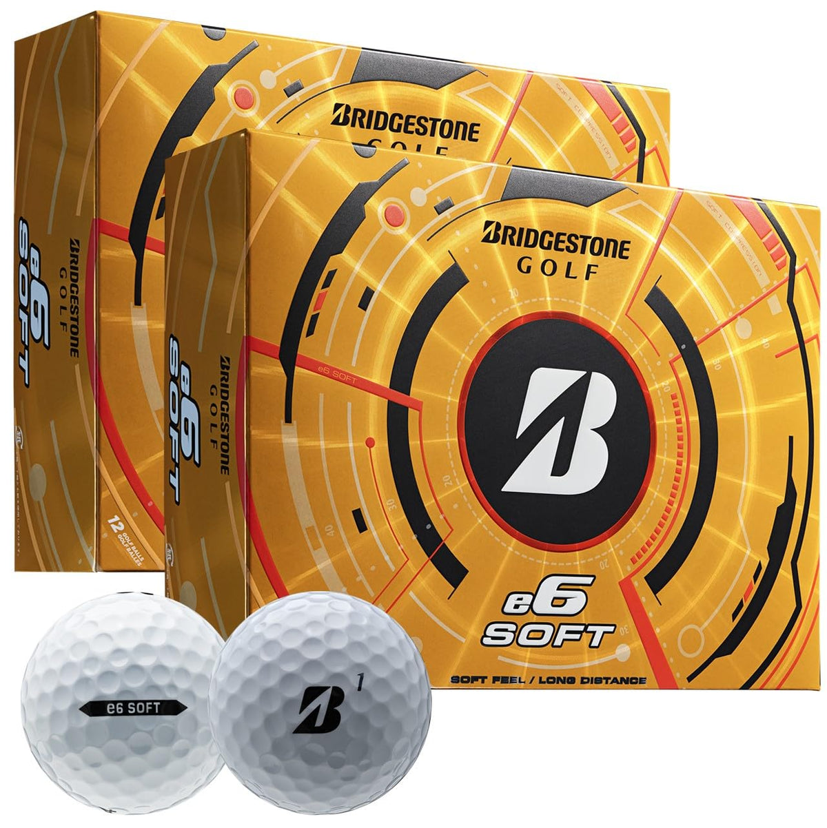 Bridgestone Golf e6 Soft White Double Dozen golf ball for soft feel and longer distance