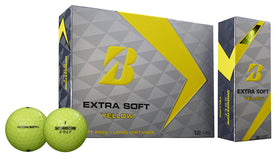 Bridgestone Golf Extra Soft Yellow 2017 pack front view with soft feel for greens
