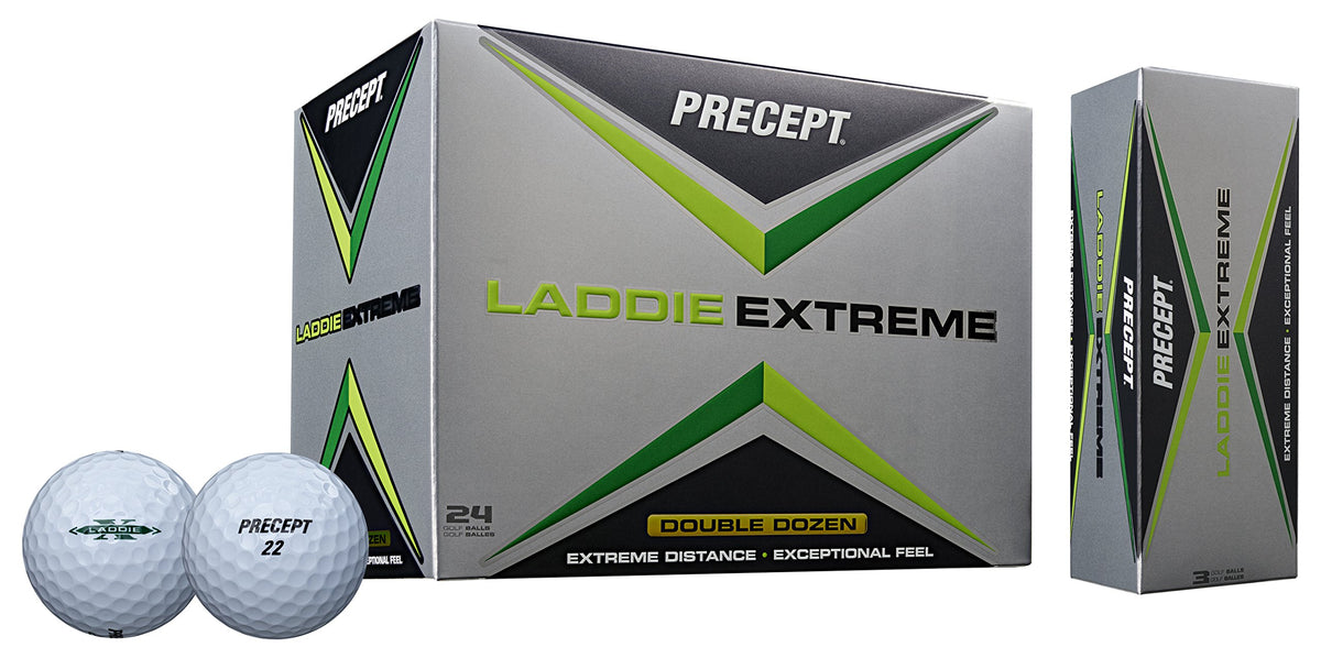 Bridgestone Golf Precept 2017 Laddie Extreme ball pack designed for extreme distance.