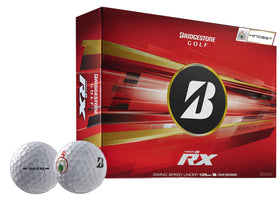 Bridgestone Tour B RX Mindset pack shot highlighting distance-focused design for confident tee shots