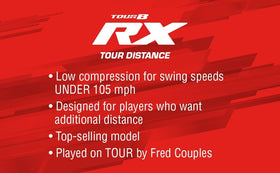 Bridgestone Golf Tour B RX White ball side view for control and feel