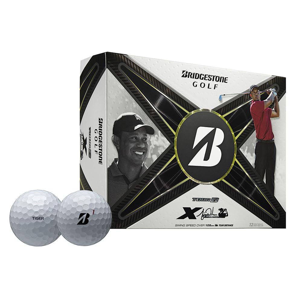 Bridgestone Tour B X Tiger Edition ball detail highlighting texture for spin.