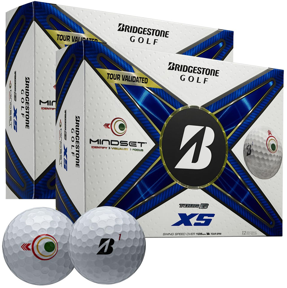 Bridgestone Golf Tour B XS Mindset Double Dozen tee-shot velocity improves distance and consistency.