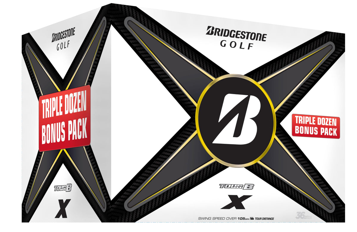 Bridgestone Tour B X Trifecta golf ball ready for high-speed players seeking distance.