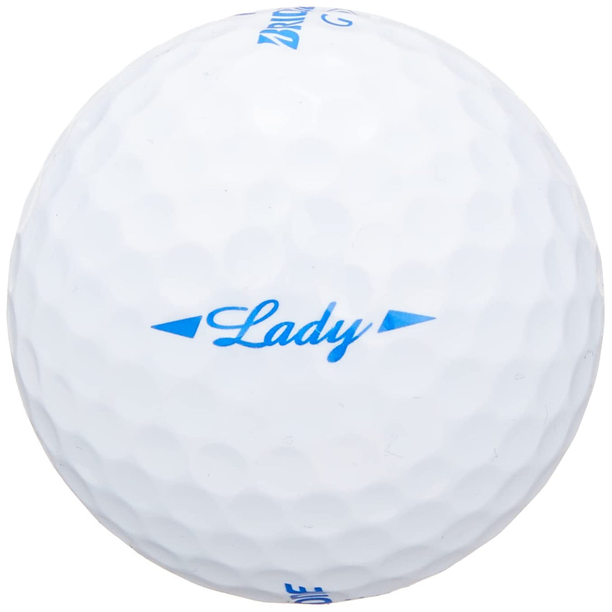 Bridgestone LBWXJ Lady White ball on tee suggesting longer drives with low spin
