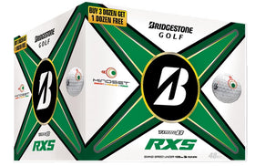 Bridgestone Tour B RXS MindSet ball displays a visual cue for improved focus.