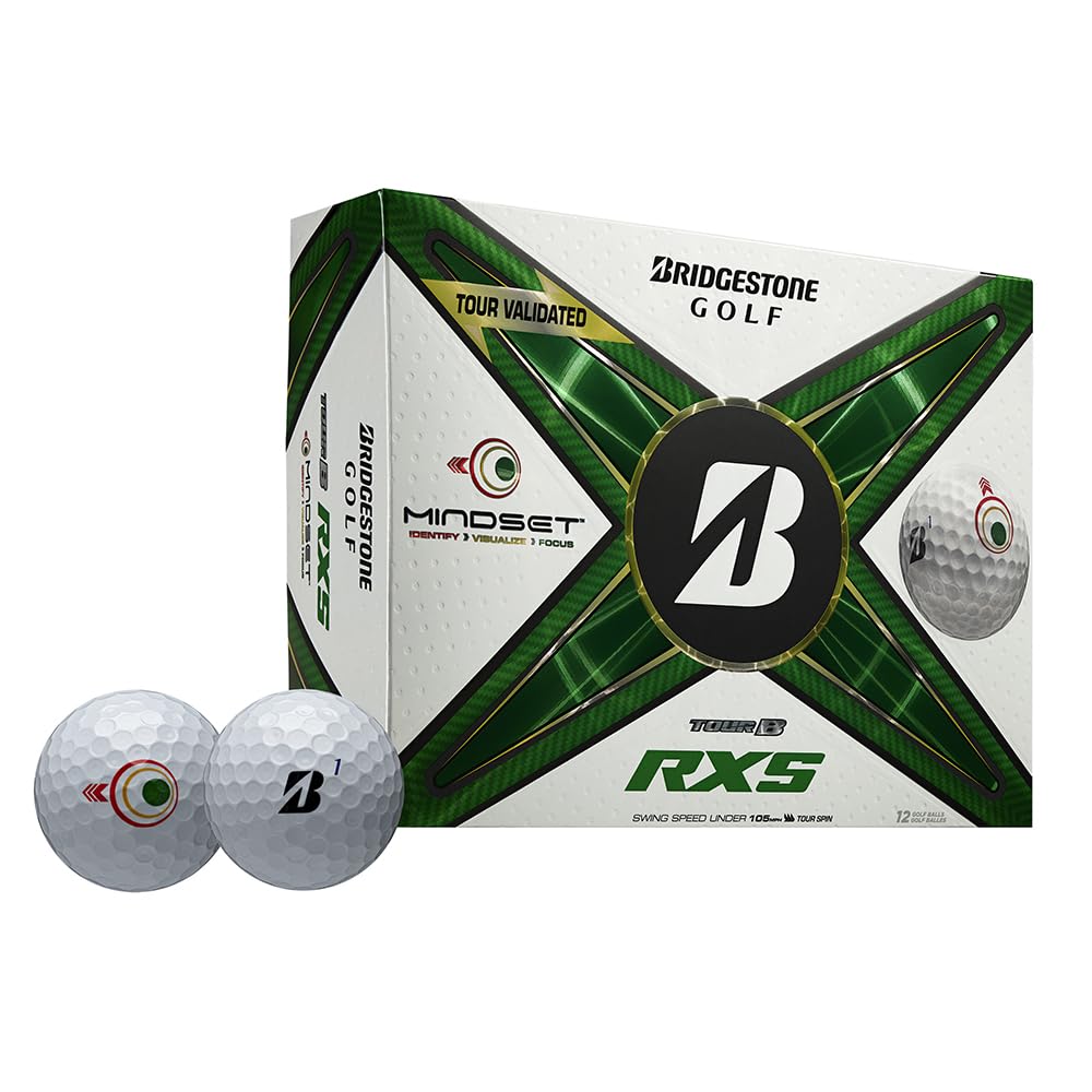 Bridgestone Tour B RXS MindSet target identification aids precise aiming.