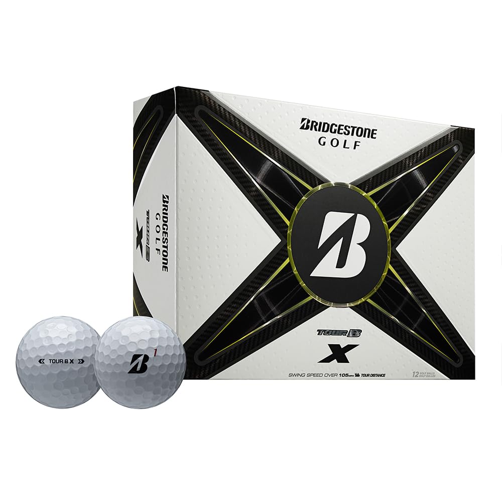 Bridgestone Tour B X ball on tee showing distance potential