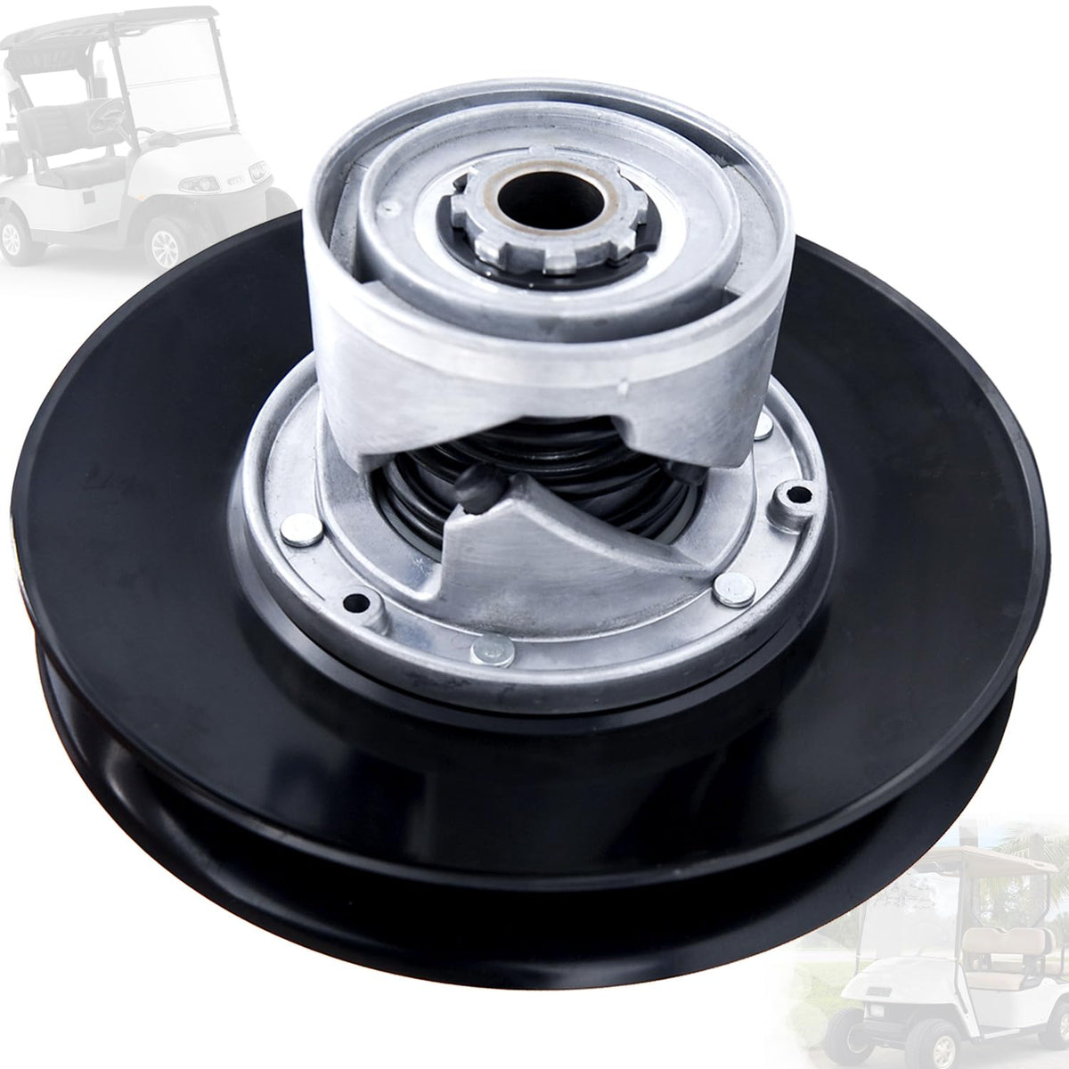 BRIDIOF EZGO driven clutch on cart enhances take-off responsiveness.