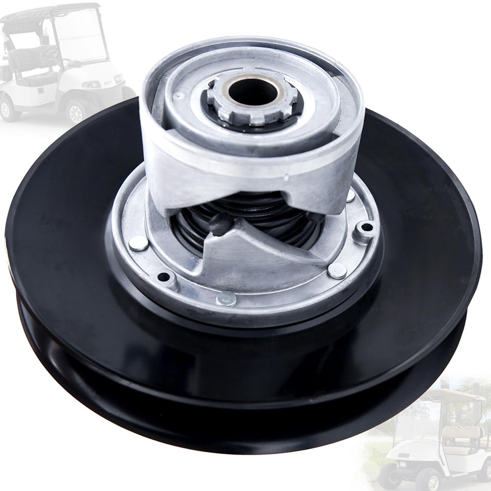 BRIDIOF EZGO driven clutch on cart enhances take-off responsiveness.