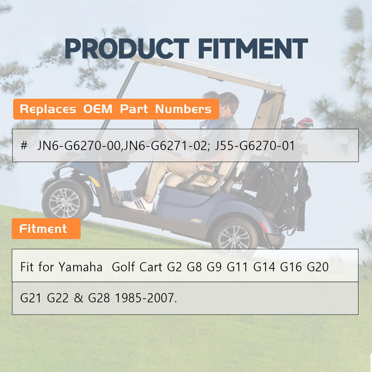 BRIDIOF heavy-duty spring boosts end torque for climbs on Yamaha carts.