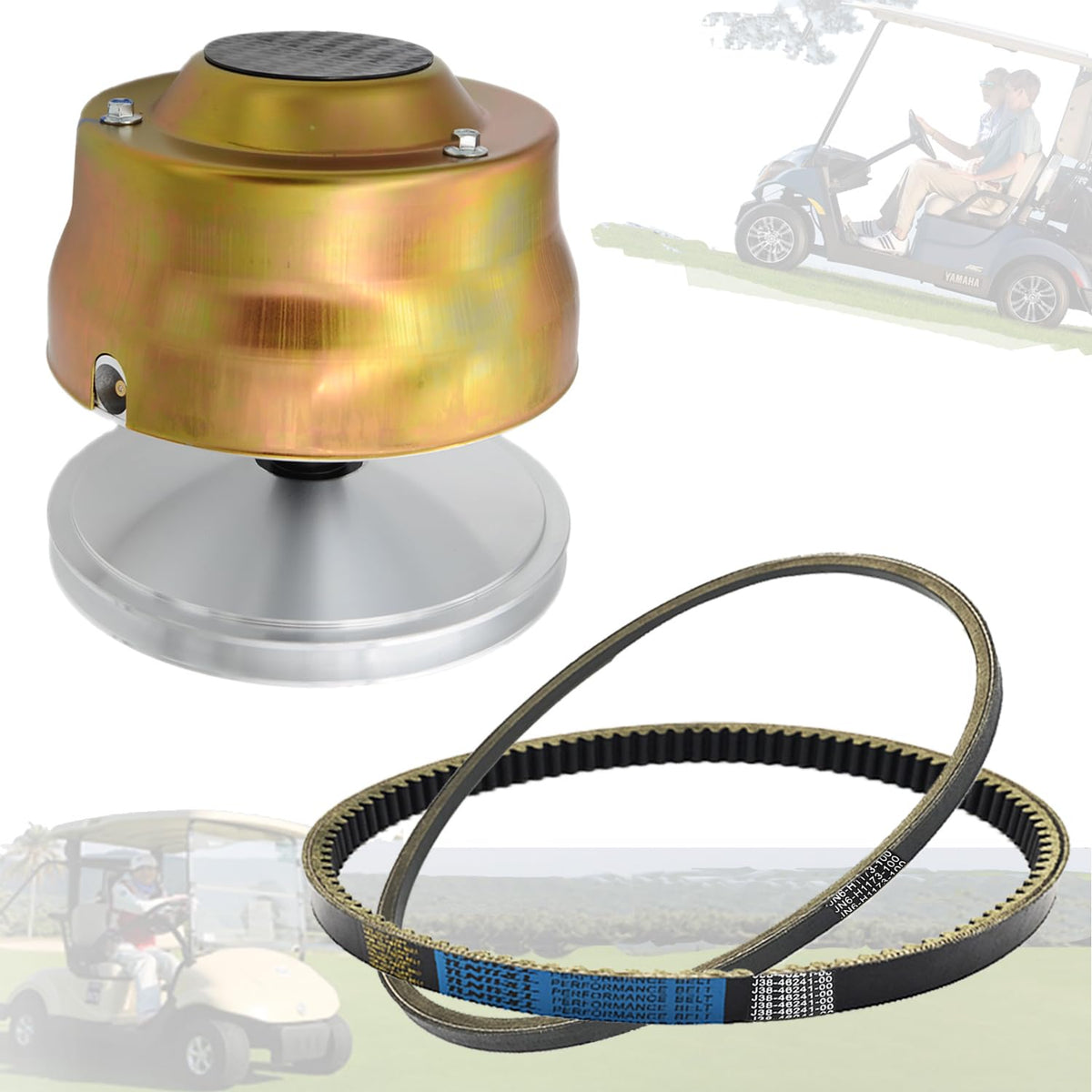 BRIDIOF JN6-G6201 drive clutch-assembly enhances reliable takeoffs on Yamaha golf carts.