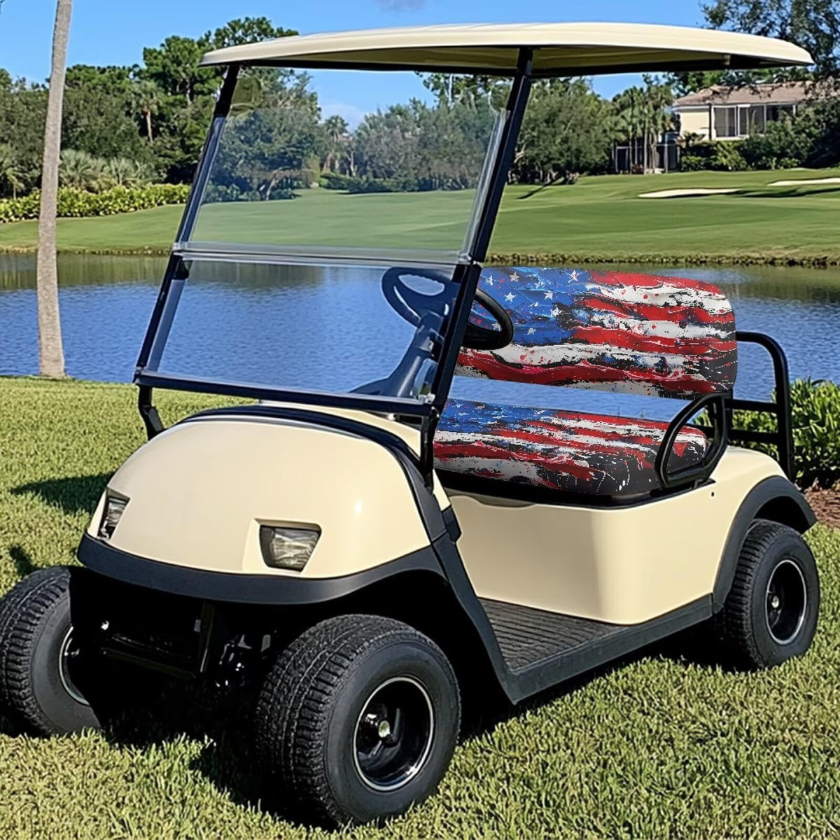 Brosoneto American Flag backrest cover adds style while guarding the seat back