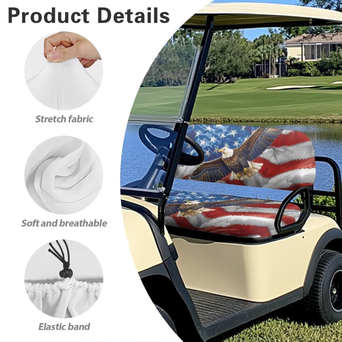 Brosoneto machine-washable golf cart cover for quick cleaning.