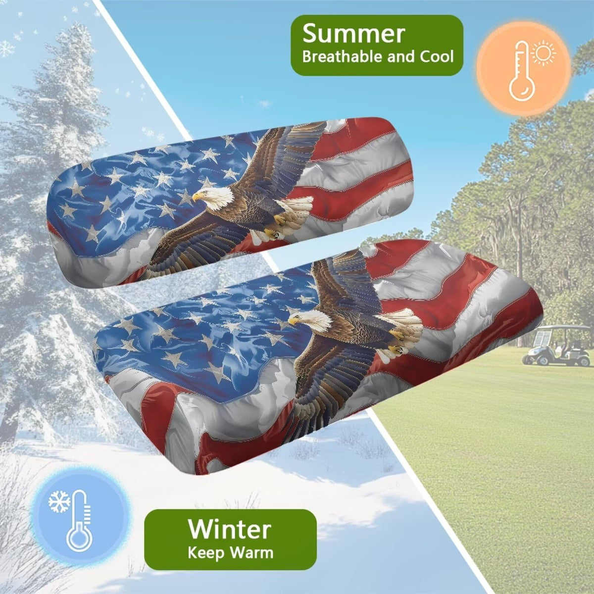 Brosoneto patterned seat towel adds style and durability.