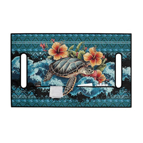 Brosoneto Sea Turtle Aztec cover side angle shows durable microfiber fabric
