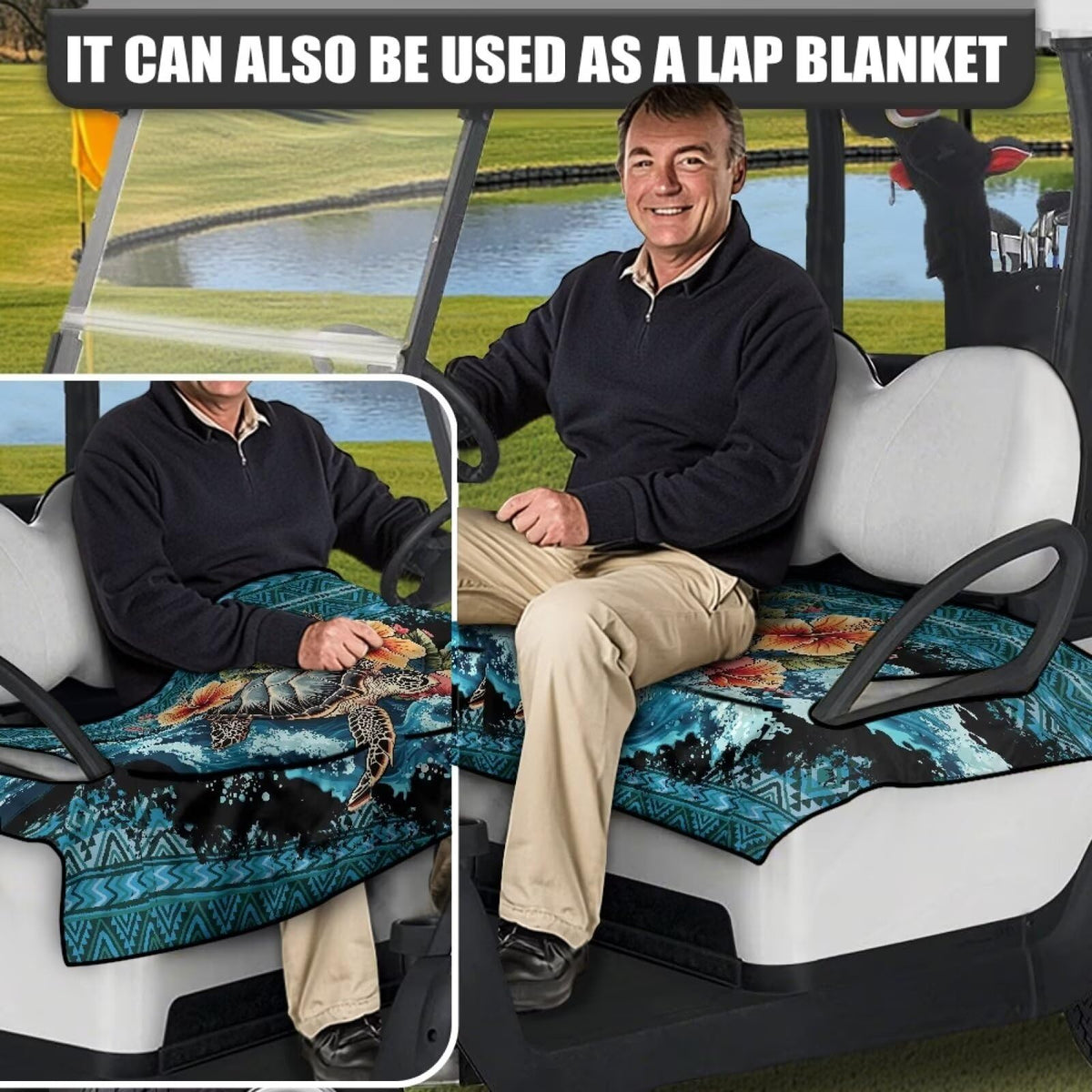 Brosoneto Sea Turtle Aztec seat cover washable material for easy care